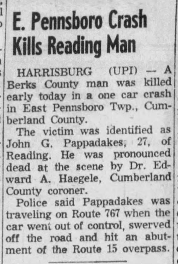 John.G,Pappadakes The Sentinel Carlisle Pa May 17 1968